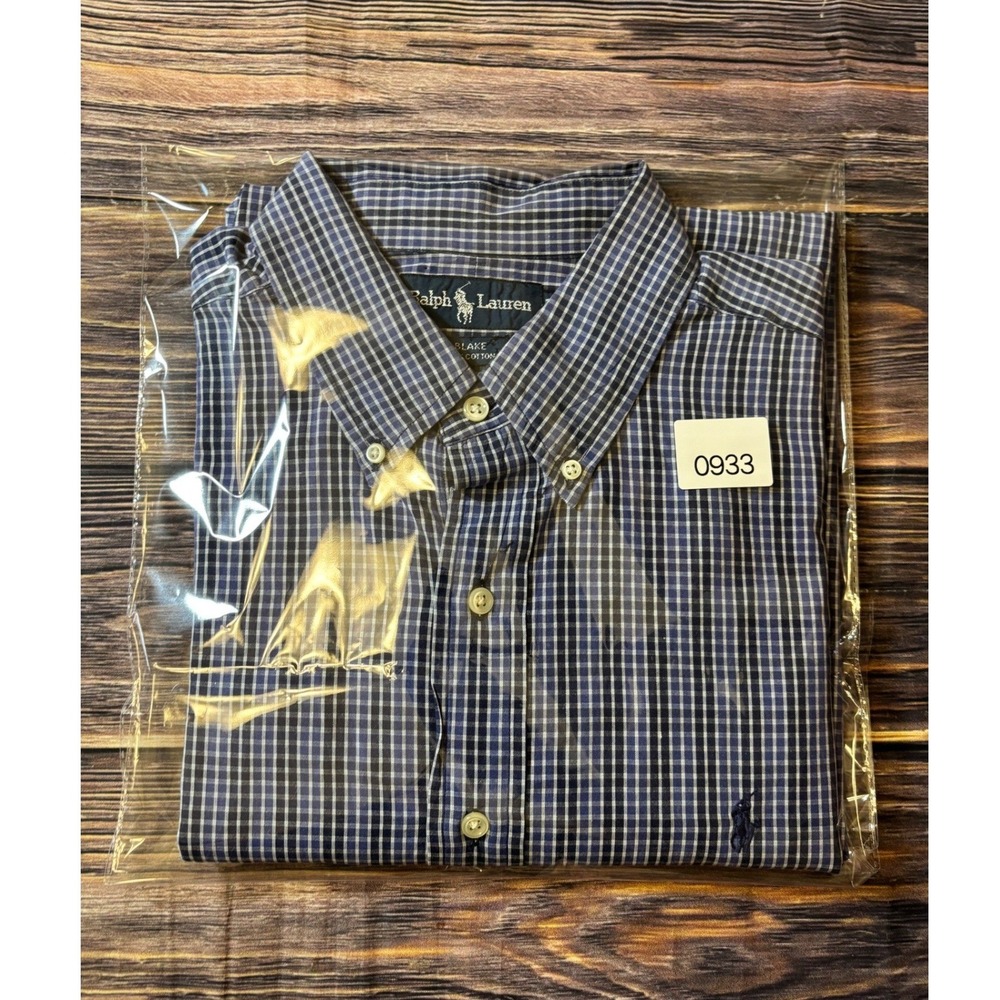 Ralph Lauren Shirt Mens XL Blue Gingham Check Blake Short Sleeve Button Down - Picture 11 of 11